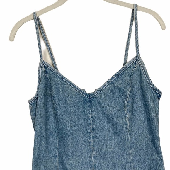 Topshop Lace-up Denim Slip Dress 6 - Picture 12 of 12